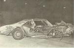 What was left of Robert Hamke's car after a crash in the '76 Marion Edwards race (Bobby 5X5 Day Photo)