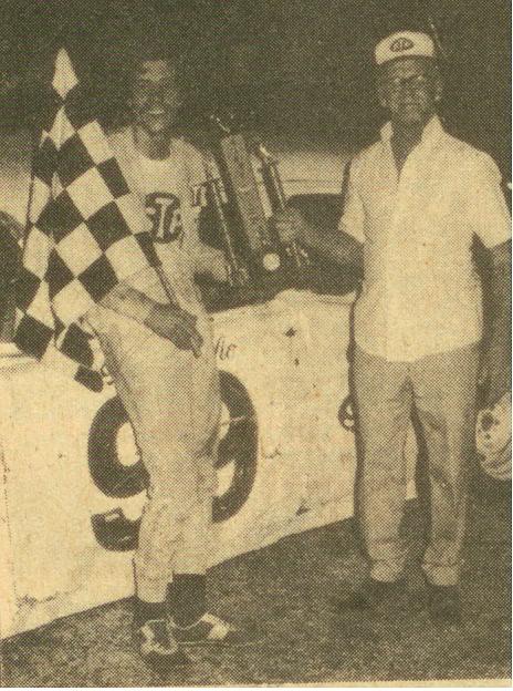 Tom Texeira after a 100-lap Hobby Car win in 1975...