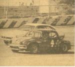 Dana Barlow's Renault passes a Pinto in Mini-Stock action...