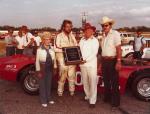 Jim Fenton after winning the '79 Governor's Cup race - With Lola and Frank Dery & Promoter Dan Jones (Fenton Collection)
