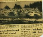 Miami News photo of Opa-Locka Speedway crash that hurt several spectators in 1950 (Edwards Family Collection)