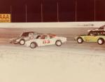 Donnie Strickland #42 and Buzzy Berry #83 tangle in front of Eddie Parrett #18 (Berry Collection)