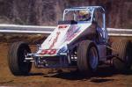 Dave Blaney three wheels his car (Gene Marderness Photo)