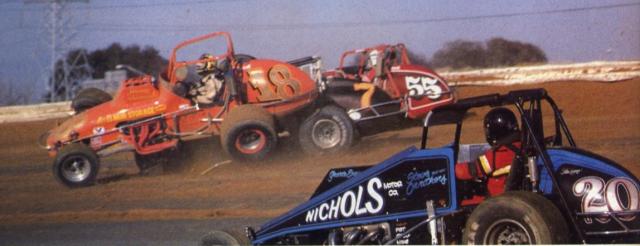 Johnnie Parsons, Jr. rides over Brad Marvel's Wheel (Gene Marderness Photo)