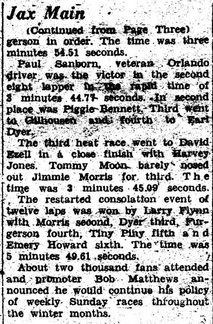 January 1954 Speedway Park report part 2