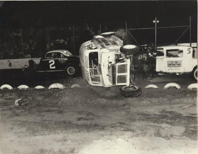 Goin' over in early 60s Sportsman action (Courtesy Chad Freeman)