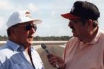 Interviewing A. J. Foyt at Walt Disney World Speedway in 1995 - Later he gave me a ride around the track...