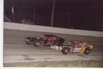Mike Fitch #41 and Gary Salvatore #20 race for a Modified win...
