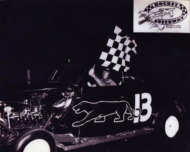 Bob Dawson after a win in John Spencer's Black Cat Special (Courtesy Marty Little)