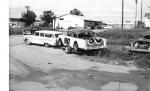 Getting ready to go racing at Lake City in the early-1960s - A '55 Chevy racer being towed by a '57 Chevy wagon...