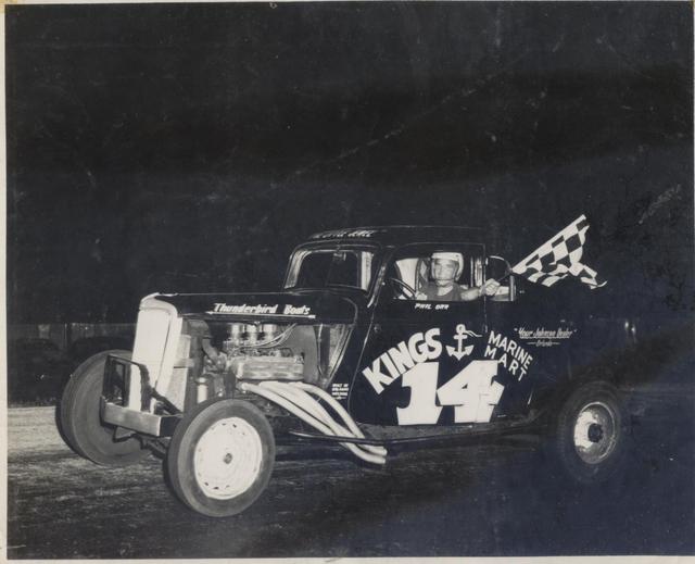 Phil Orr at Sunbrock Speedway around 1958 (Joslin Collection)