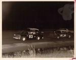 Randy Saunders #93 leads the pack at Lake City Speedway...
