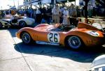 The 2-liter Maserati 200S of Jim Kimberly/Ted Boynton in the pits in 1957 - DNF due to gearbox problems (Dave Nicholas Photo)