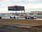 Despite late repairs, Pedro Rodriguez #2 caught Mark Donohue #6 during a rain shower and went on to win the '71 24 Hours...
