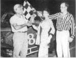 Royce Barton following a feature win at Gold Coast Speedway in Ft Pierce, 1957. (Barton Collection)