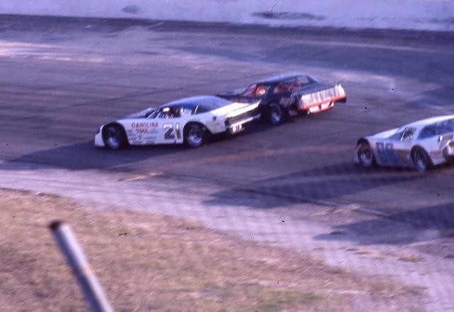 All Pro - David Pearson gets loose as Dick Anderson works the high side (Glendenning Photo)