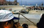 Rare color photo from the 1958 GN race as eventual winner Paul Goldsmith #3 passes Jimmy Thompson #55...