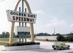 The famous Golden Gate Speedway arch at the main entrance (Larry Glendenning Photo)