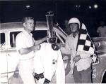 Gold Coast Speedway 1967 - Woody Wodside after a win with promoter Jim Honeycutt...