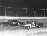 Donnie Rutherford outside of Danny Maddox in Sportsman action...