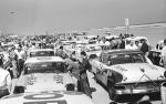 Getting ready for qualifying runs in 1957 - Miami-area driver Rod Perry drove #112...