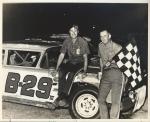 Albert Strickland (R) with car owner Pete Reynolds at Speedway Park...