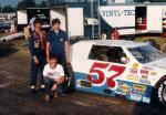 Vero Beach drivers Donnie, Lonnie and Ronnie Strickland at Five Flags Speedway in 1987 (McKinley Photo)