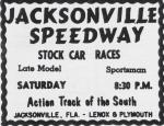 Jacksonville Speedway ad from 1968...