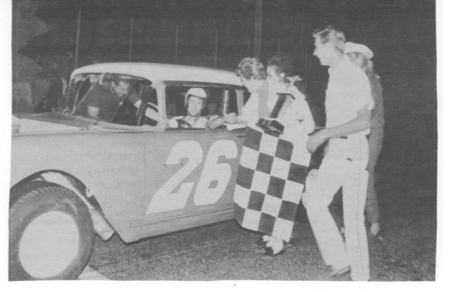 Donnie Tanner after winning a 100 lap Early Model race in Oct. 1967 - Bill Wade was the car owner...