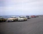 Neat color photo of the pace lap for the 1956 GN race...