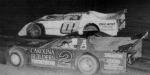 Tuck Trentham passes Loy Allen, Jr. on his way to winning the Governors Cup 100 in 1988 (Mark Bochiardy Photo)