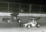Stan Butler #88 duels Larry Brazil in  early-1970s Sprint Car action...