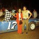 Dicky Ferry and wife Theresa in victory lane at Columbia County in 1974...