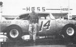 Larry Flynn poses while getting gas on his way to the track in 1966 (Bill Bennett Photo)