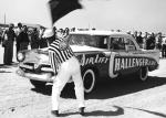 The Air Lift Challenger Dodge takes the green flag for its measured-mile run in 1956...