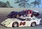 Jack Cook #96 battles Gary Balough during the 1980 Snowball Derby - Balough went on to win the race (Jim Jones Photo)