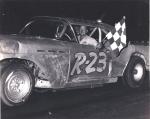 Red Begtrup driving the car called "Bad Cat"...