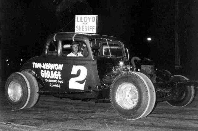 Fred Schenk in brother Tom's DeSoto hemi powered '34 Ford (Bobby Day Photo from Marty Little Collection)