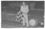 Larry Gatlin takes a Thunder Car feature win in 1980 (Oscar Norton Photo)
