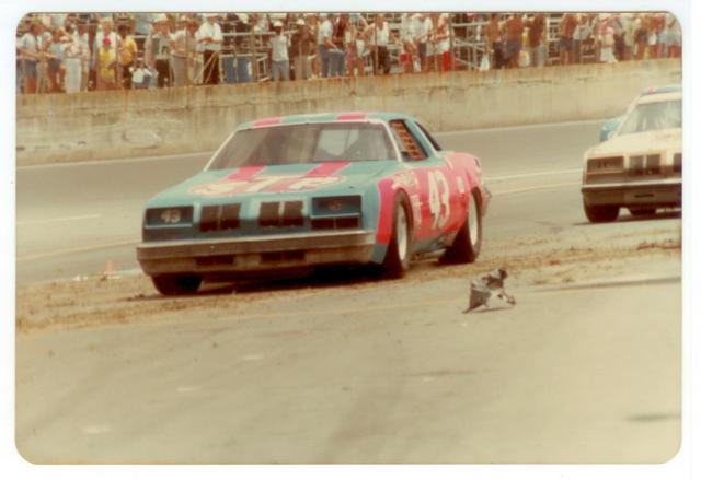 ... as Petty drives through the debris....