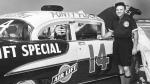 Dressed for the beach, Fonty Flock drove Frank Christian's Olds to a 2nd place finish in the 1953 GN race...