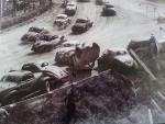 Carnage in the South Turn during the 1953 Modified race...