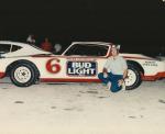 Lance Smith with the Roger Hunt-owned Bud Light car...