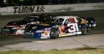 Brian Blum #31 battles Patrick Staropoli during the October 2008 ASA South LM race (Buddy Bryan Photo)