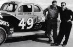Driver Banjo Matthews and car owner Melvin Joseph in 1955...