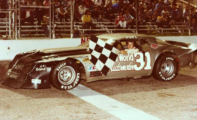 Don'l Burkhalter, Jr. takes a Thunder Car heat win in 1982...