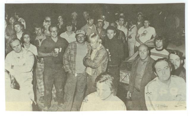 The drivers meeting before the 1974 Marion Edwards, Jr. Memorial (Bobby 5X5 Day Photo)