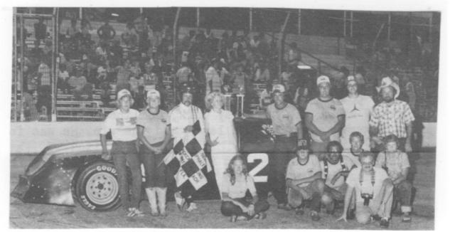 Billy Collins and friends after winning the 1981 Fla. State Thunder Car Championship race (Jim Jones Photo)