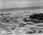 1956 - Speedy Thompson (500B), Charlie Scott (300) and Bob Welborn (49) lead the pack (State Archives of Florida)