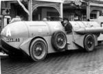 M. Strapp in his homemade car in Downtown Daytona Beach - 1932
